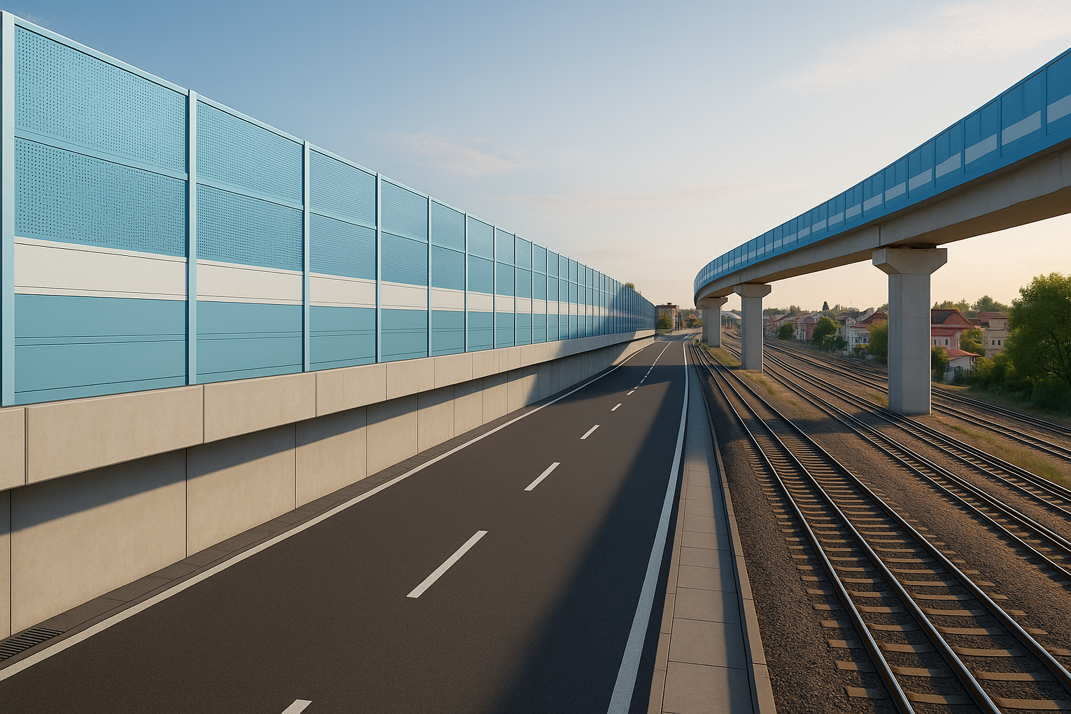 Noise barrier for roadway and railway by ecotone systems