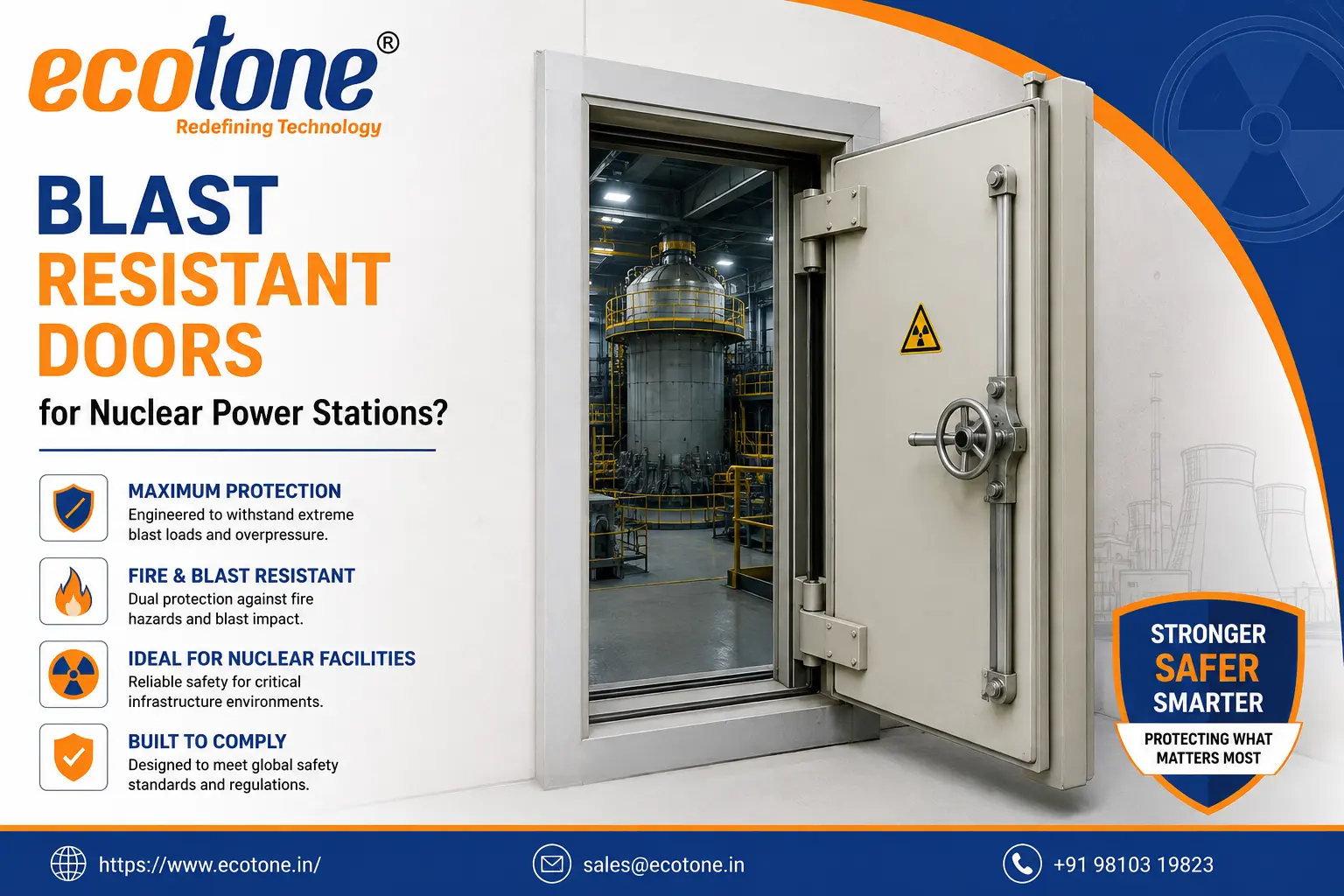blast resistant doors nuclear power station, blast doors nuclear facility, high security doors nuclear plant