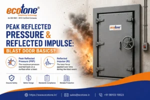 peak reflected pressure blast door, reflected impulse blast design, TNT equivalent blast door design, blast door design, blast resistant doors, blast pressure, reflected pressure, blast door engineering