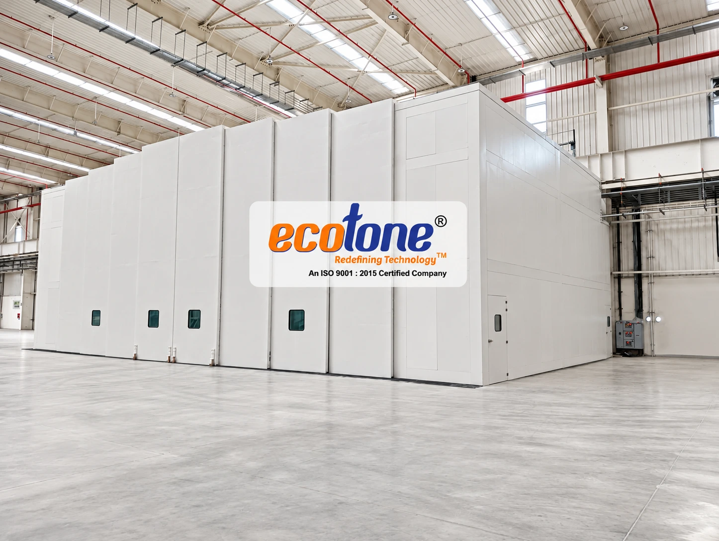 Acoustic Enclosure, Acoustic Enclosure for Compressor Testing, Compressor Noise Control, Ingersoll-Rand Acoustic Enclosure, Industrial Noise Enclosure, Acoustic Enclosure Manufacturer India, Ecotone Systems