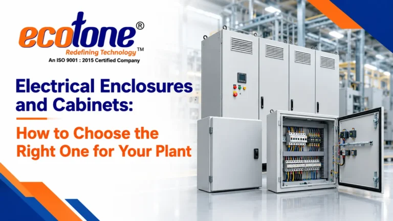 electrical enclosures, electrical cabinets, industrial electrical enclosures, how to choose electrical enclosure, IP rated enclosures, metal vs plastic enclosures, plant electrical cabinets, control panel enclosures, industrial enclosure selection, Ecotone Systems